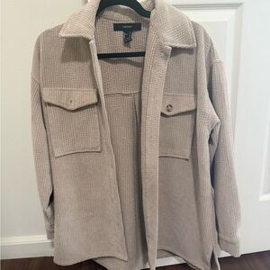 Forever 21 Beige Waffle Knit Shacket